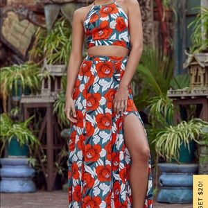 LULU’S | Lulus Matching Skirt and Crop Top Set